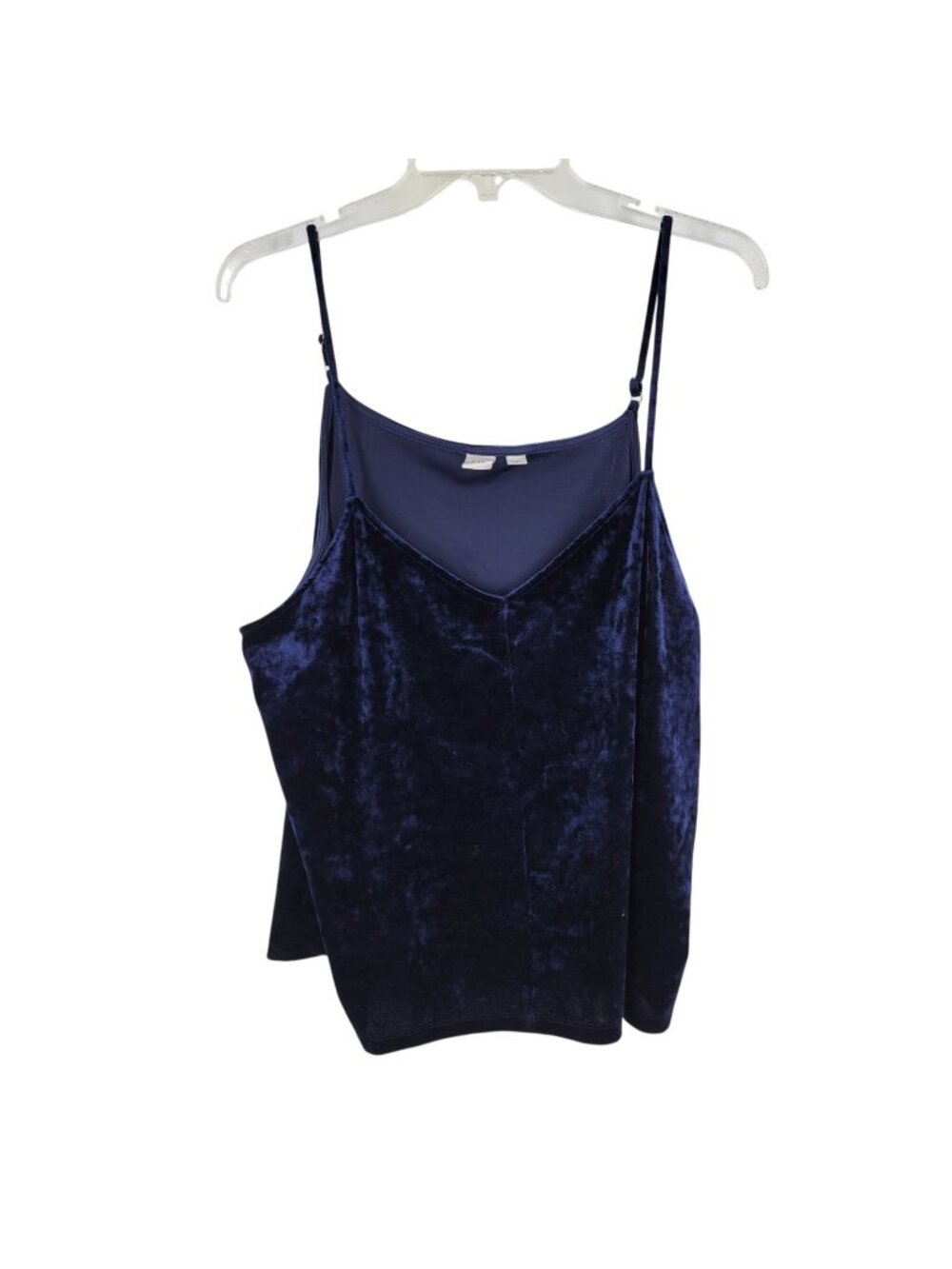 VTG GAP Velvet Cami Top XL Dark Blue 90s Y2K Adjustable Dark Academia Soft Goth